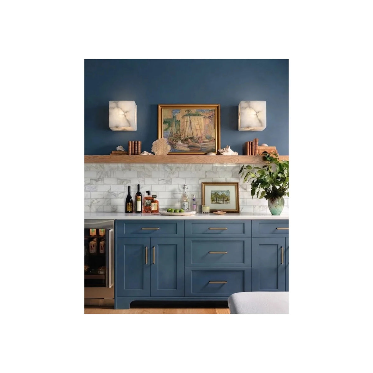 Cube Alabaster Wall Sconce light fixture by AUVIELIGHT