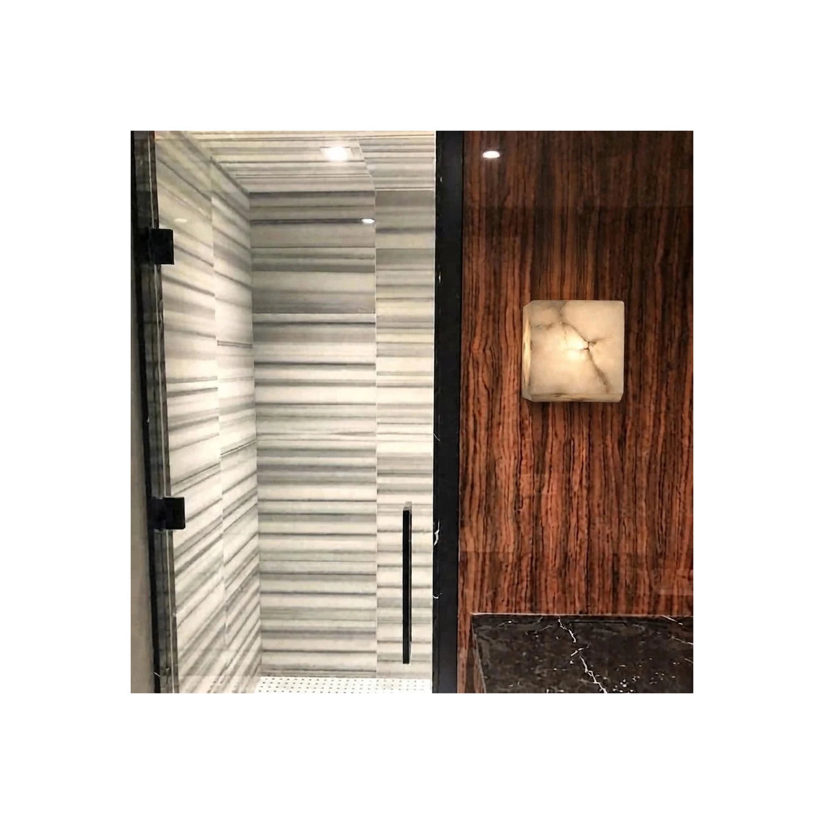 Cube Alabaster Wall Sconce light fixture by AUVIELIGHT