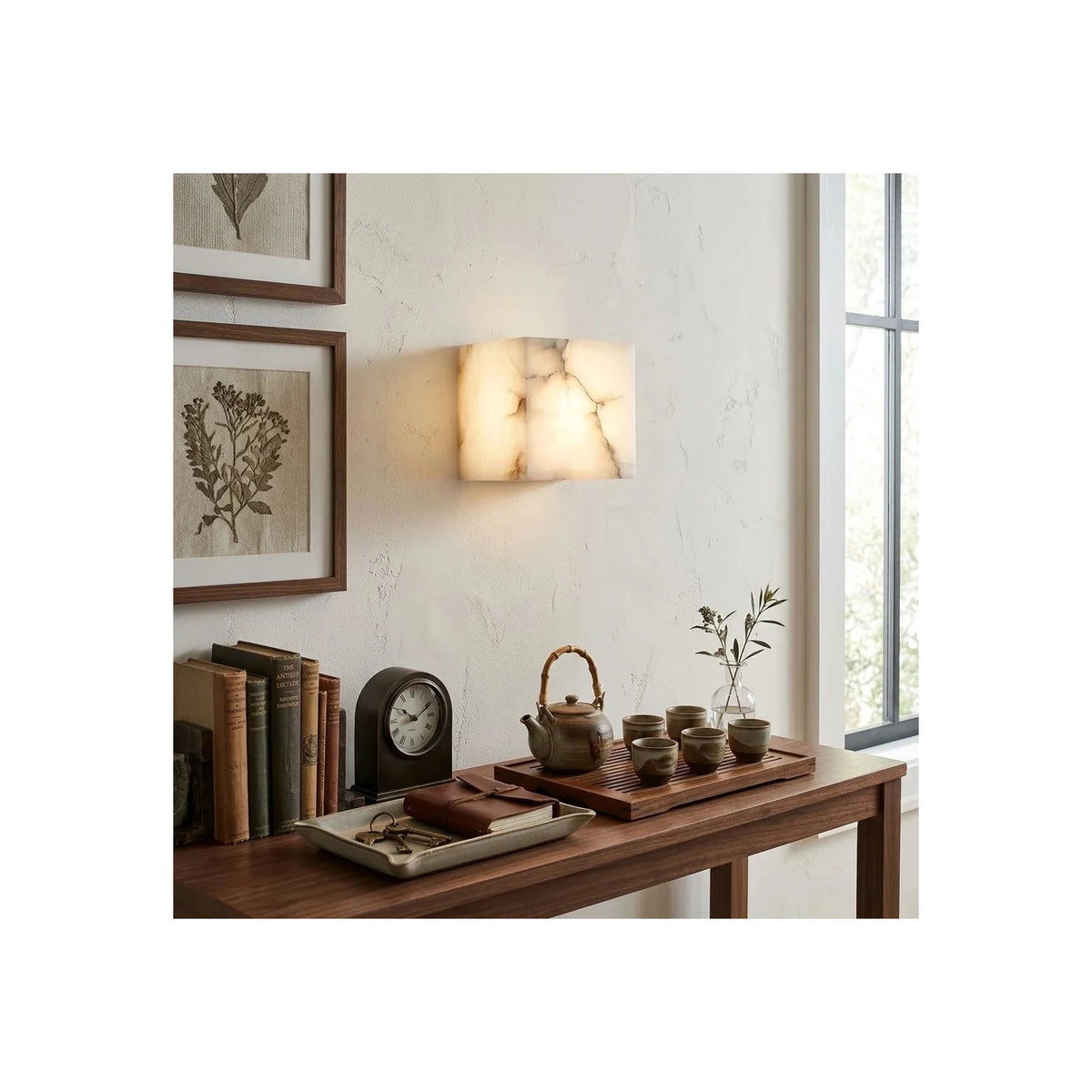 Cube Alabaster Wall Sconce light fixture by AUVIELIGHT