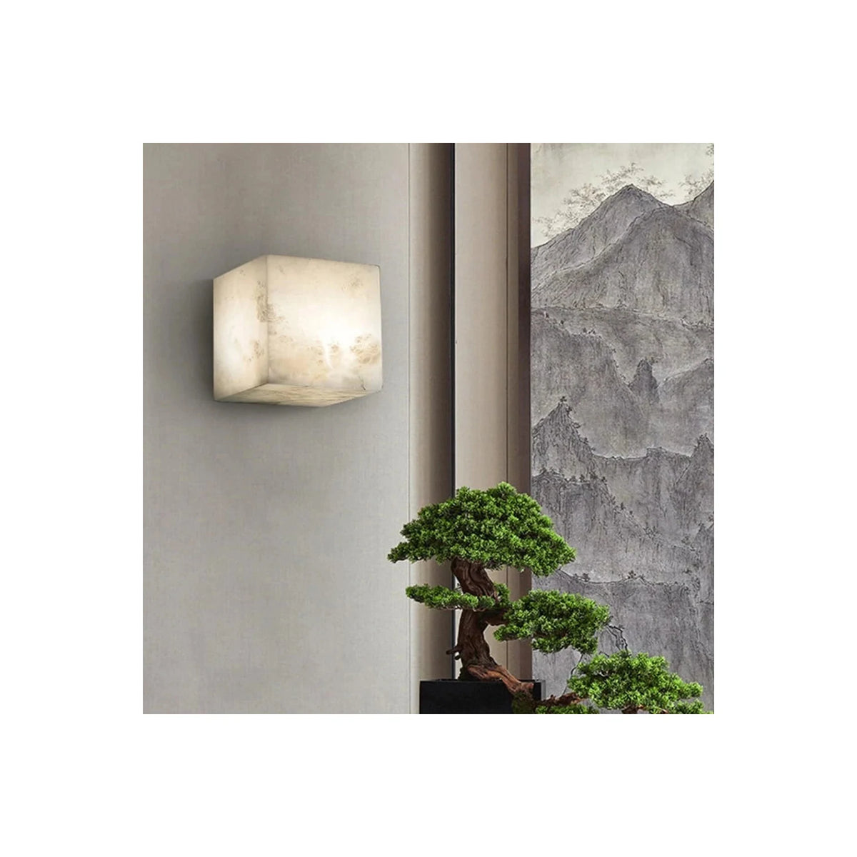 Cube Alabaster Wall Sconce light fixture by AUVIELIGHT