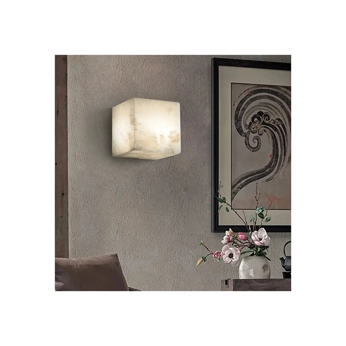 Cube Alabaster Wall Sconce light fixture by AUVIELIGHT