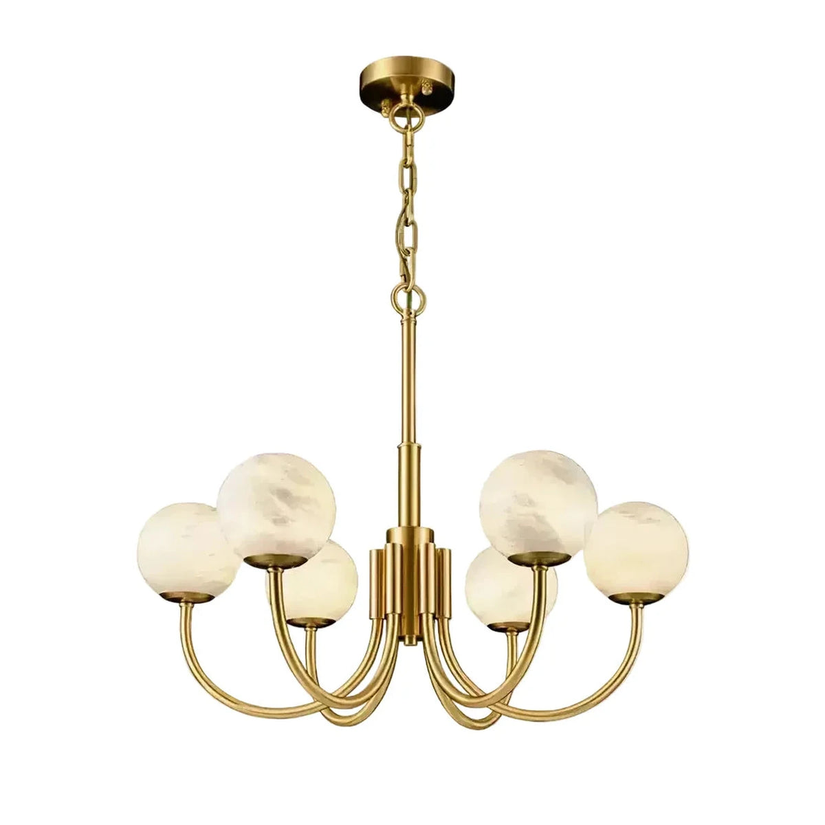 Curved Chandelier in alabaster for Dining Room by AUVIELIGHT