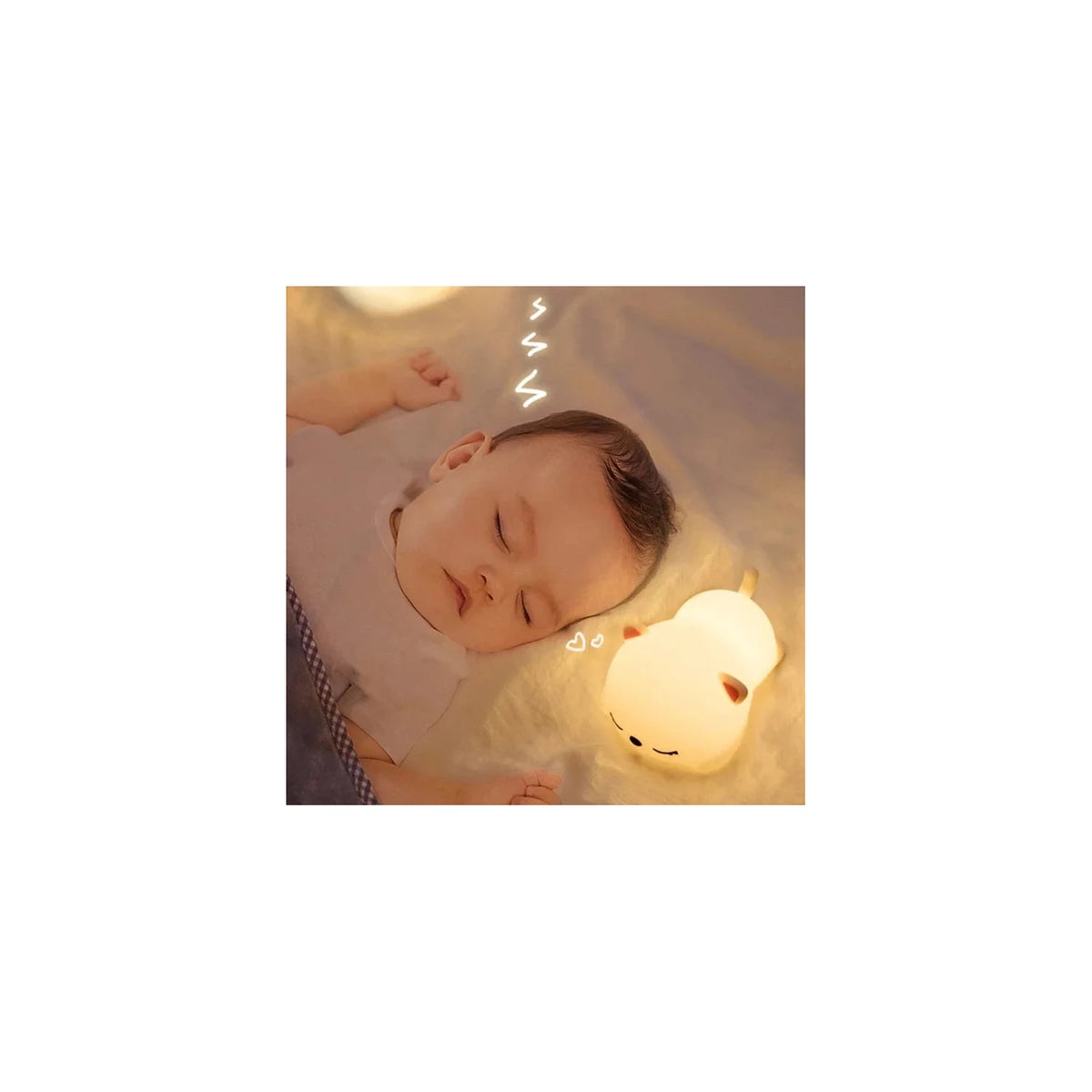 Cute Sleeping Cat Silicone LED Night Light by AUVIELIGHT