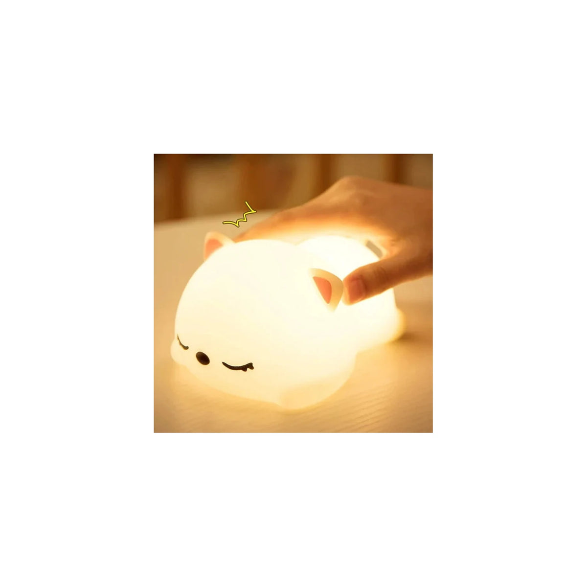 Cute Sleeping Cat Silicone LED Night Light by AUVIELIGHT