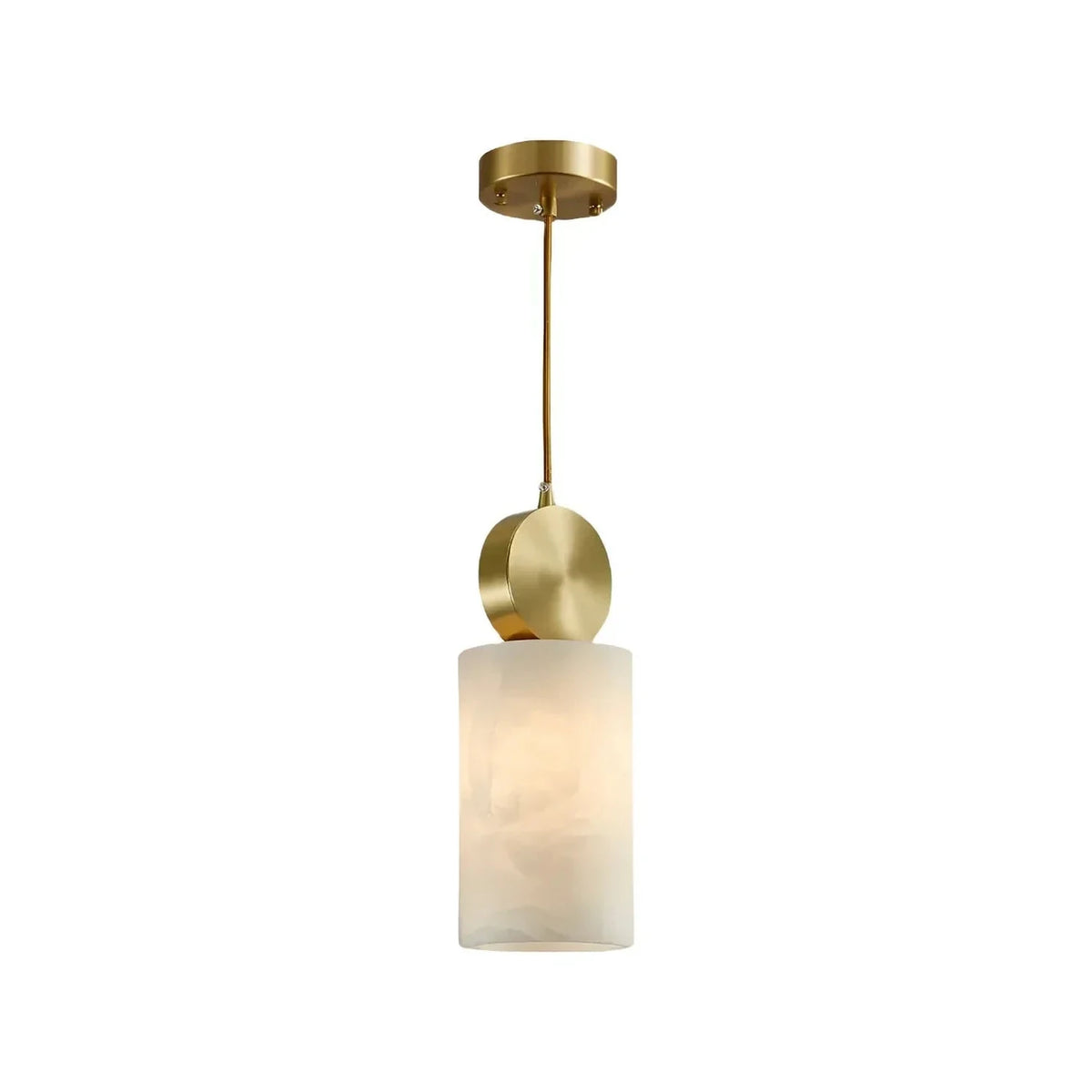 Cylinder Disc Pendant Light in alabaster for Kitchen Island by AUVIELIGHT