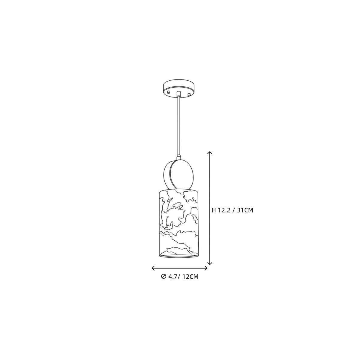 Cylinder Disc Pendant Light in alabaster for Kitchen Island by AUVIELIGHT