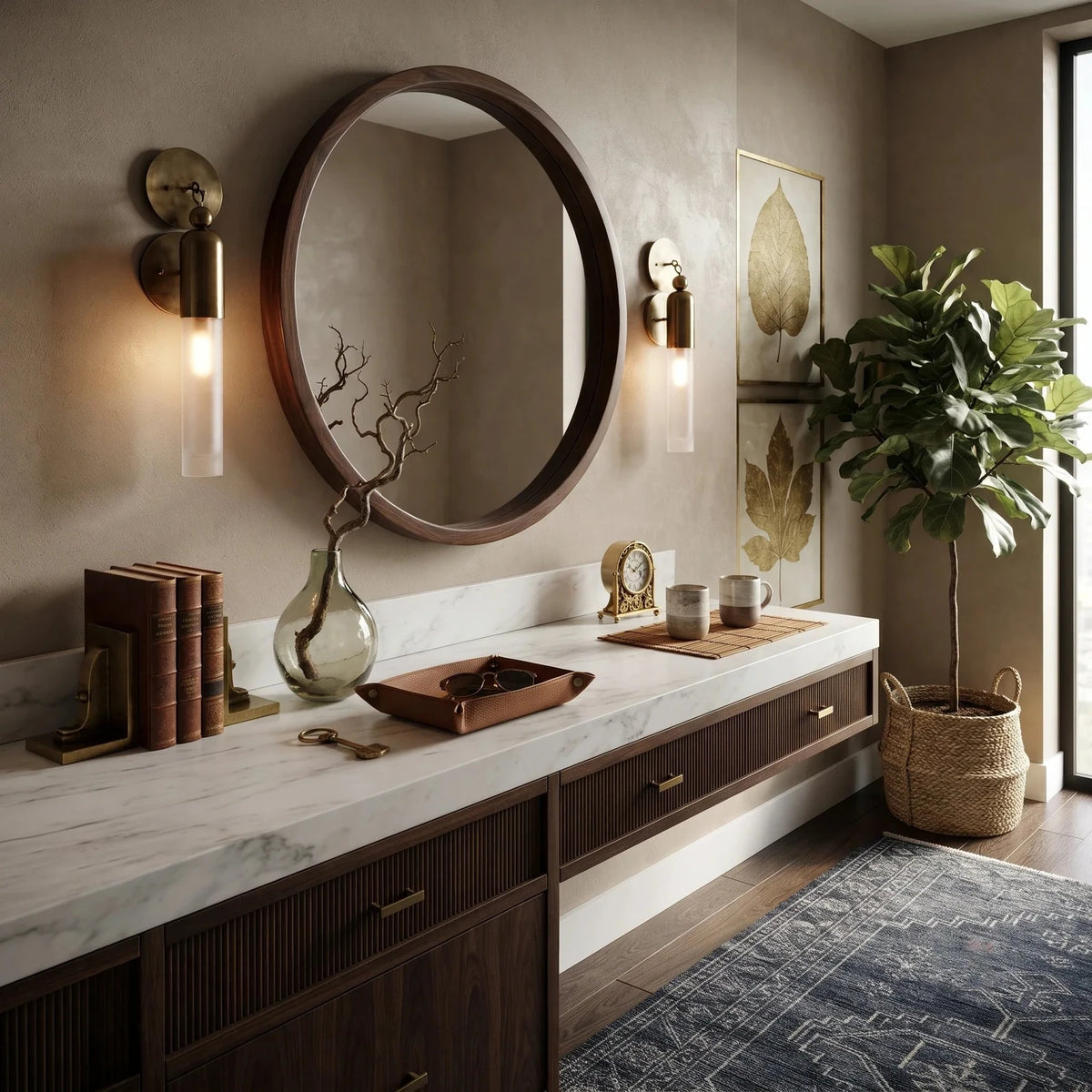 Cylindrical Wall Light in frosted for Hallway by AUVIELIGHT