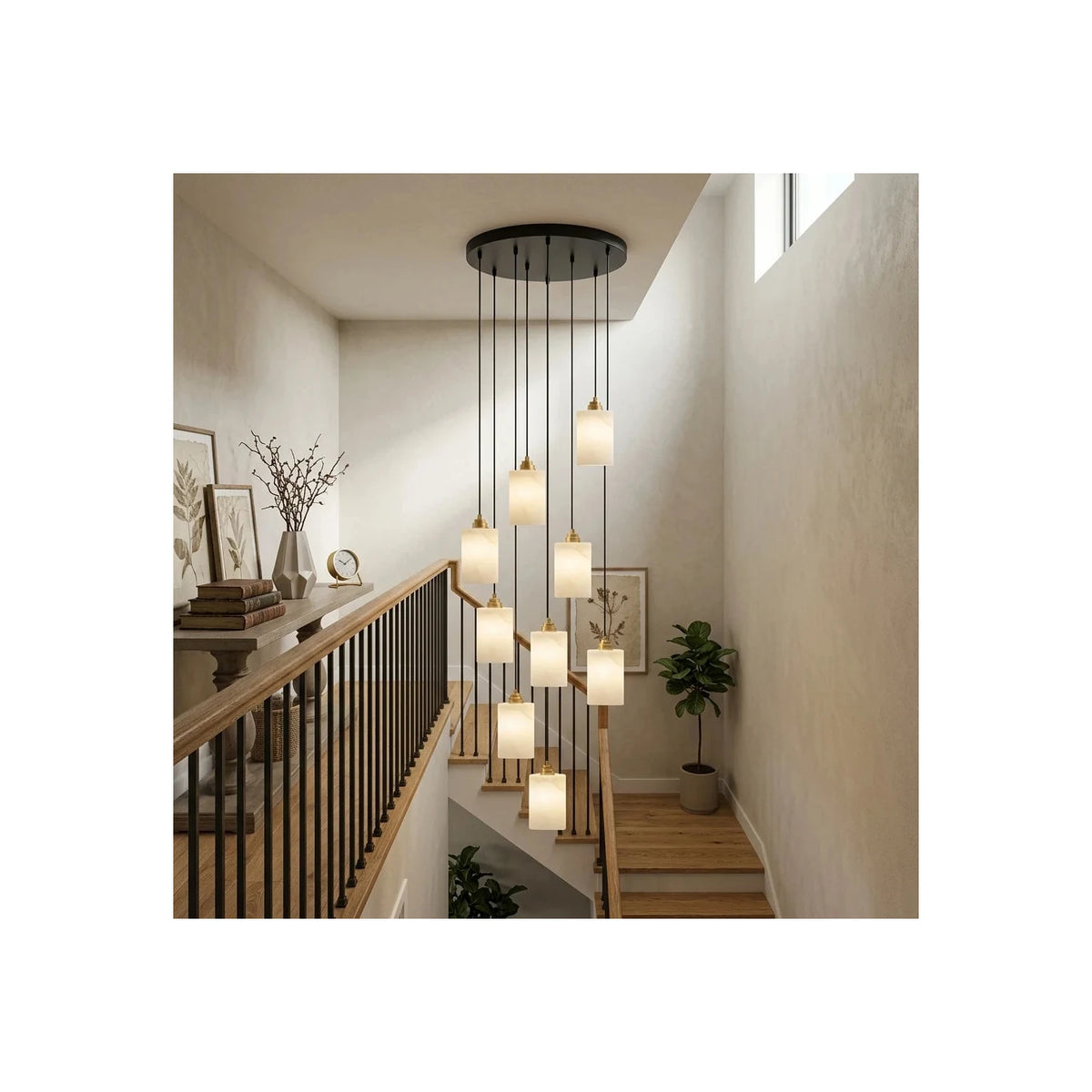 Cylindro Alabaster Pendant Light by AUVIELIGHT