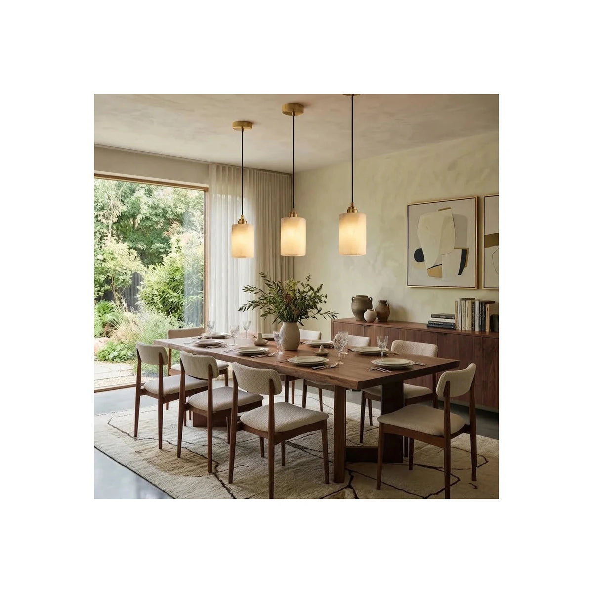Cylindro Alabaster Pendant Light by AUVIELIGHT