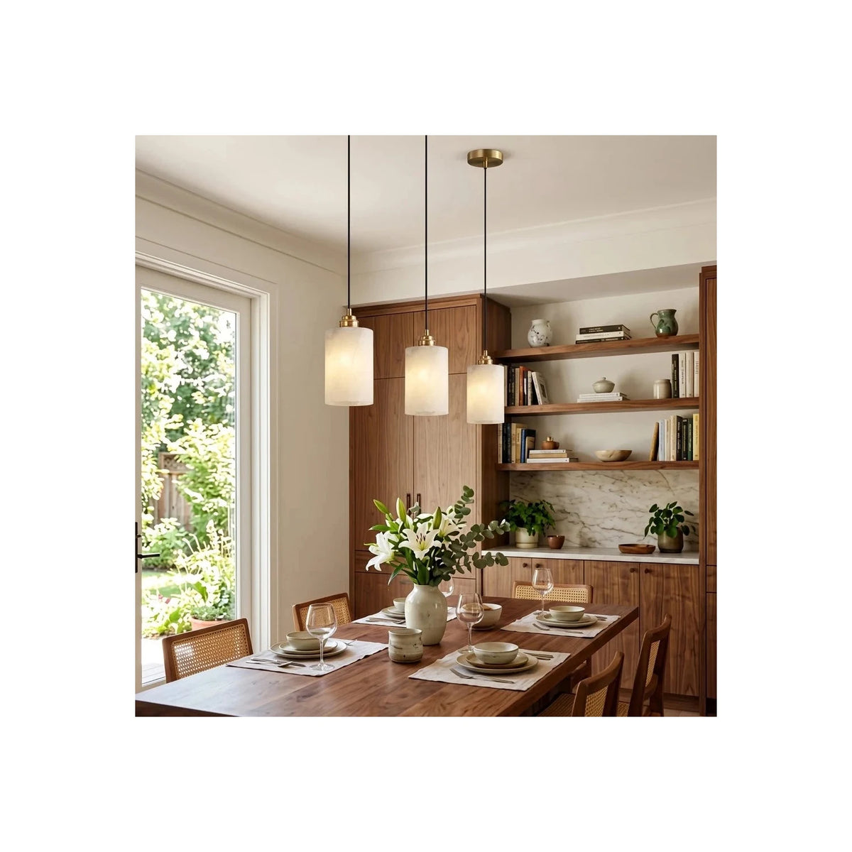 Cylindro Alabaster Pendant Light by AUVIELIGHT