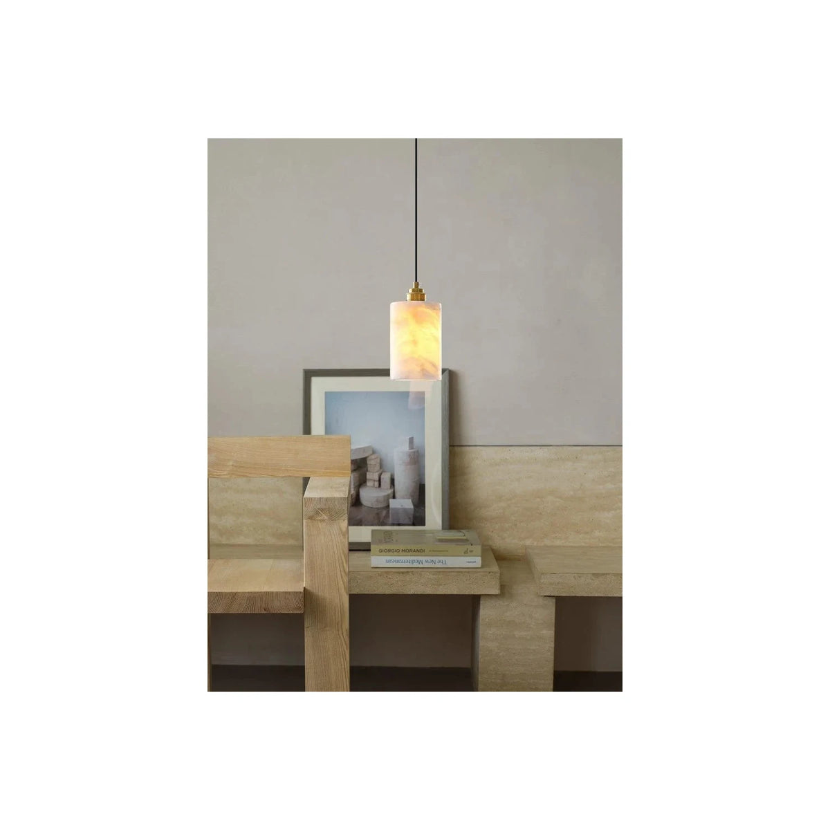 Cylindro Alabaster Pendant Light by AUVIELIGHT