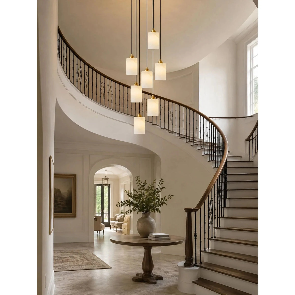 Cylindro Alabaster Pendant Light by AUVIELIGHT