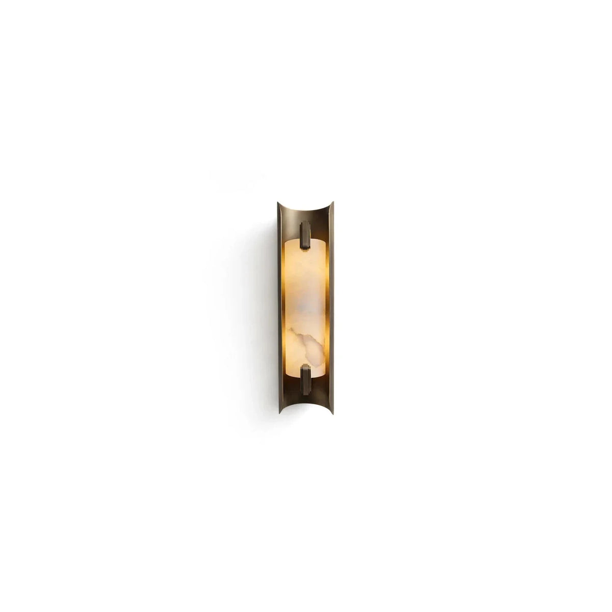 DecoColumn Architectural Stone Wall Light by AUVIELIGHT, L 4.7″ × H 18.9″ / Antique Bronze & White Alabaster