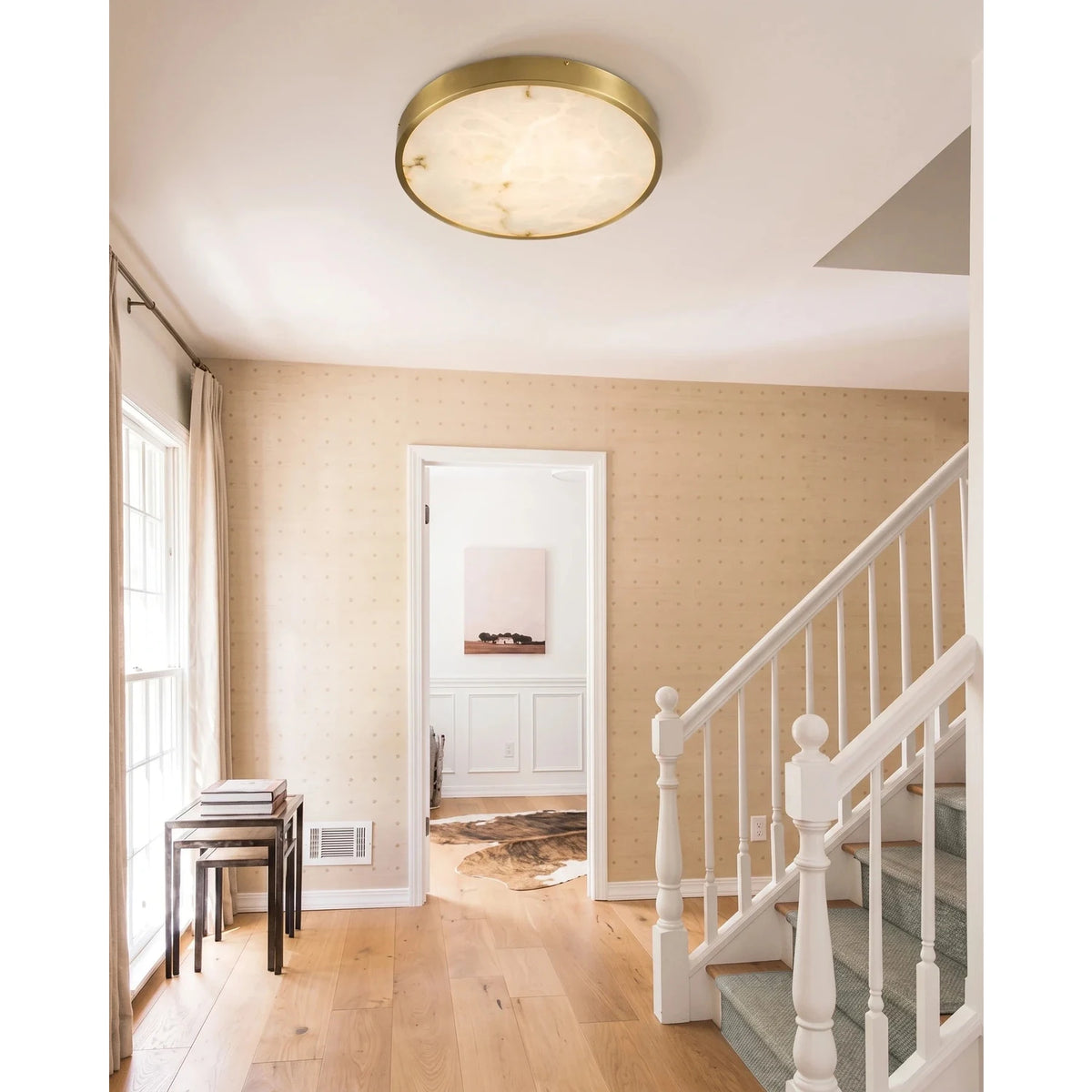 Disc Ceiling Light in alabaster for Living Room by AUVIELIGHT