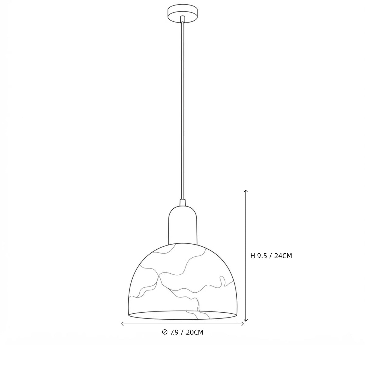 Dome Alabaster Pendant Light by AUVIELIGHT