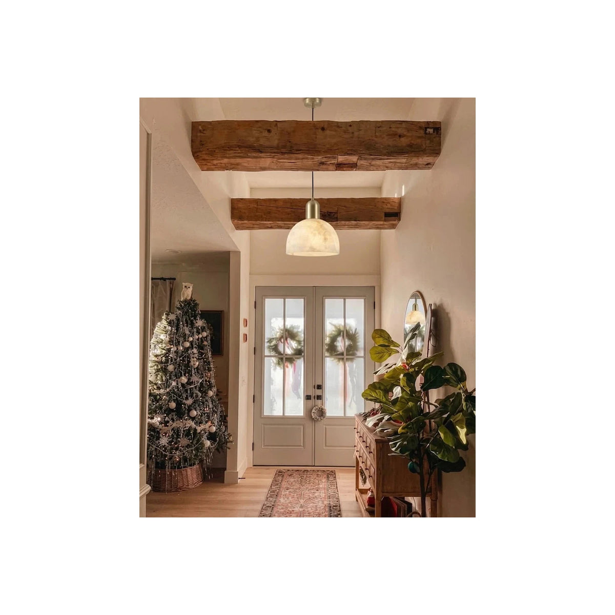 Dome Alabaster Pendant Light by AUVIELIGHT