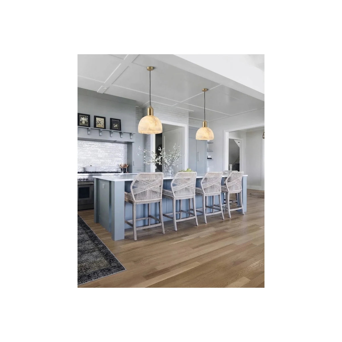 Dome Alabaster Pendant Light by AUVIELIGHT