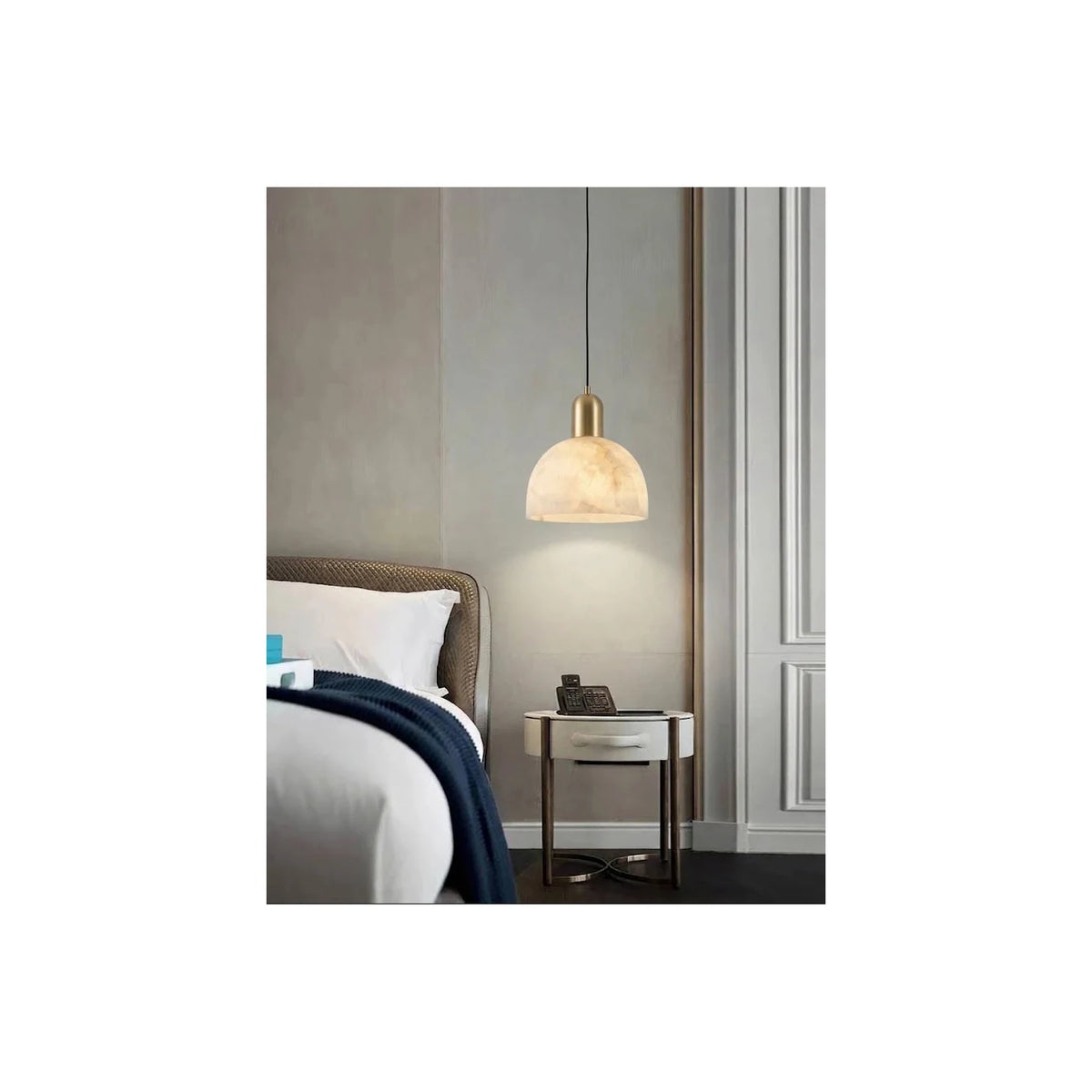 Dome Alabaster Pendant Light by AUVIELIGHT