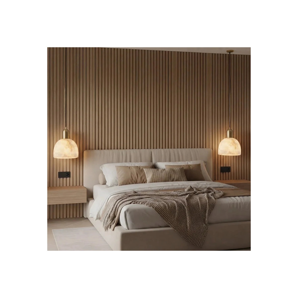 Dome Alabaster Pendant Light by AUVIELIGHT