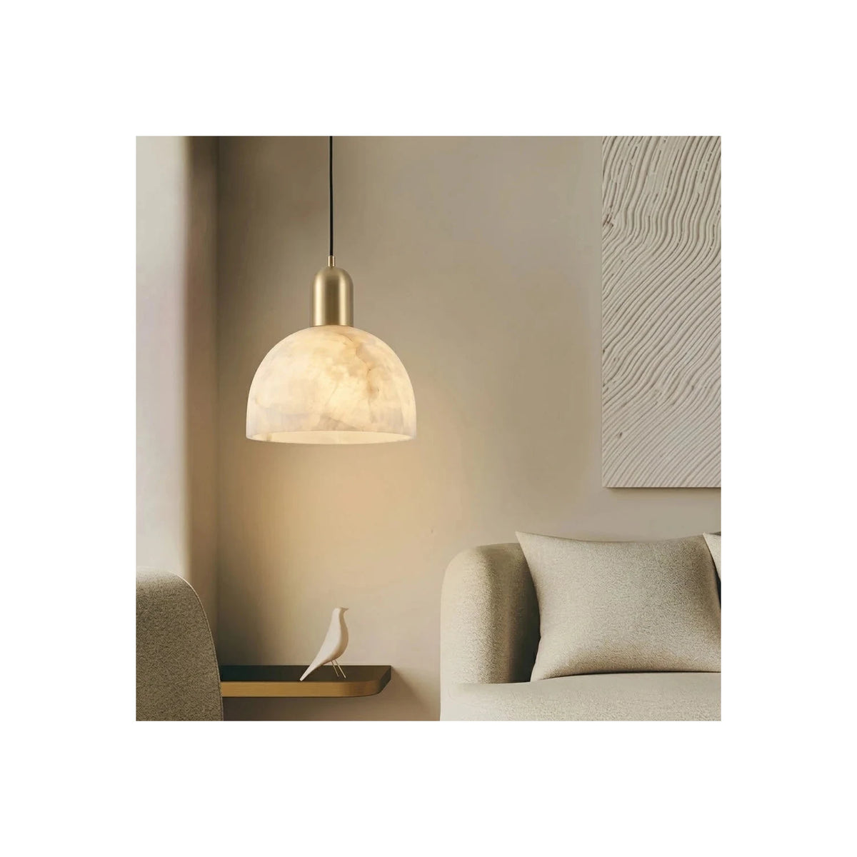 Dome Alabaster Pendant Light by AUVIELIGHT