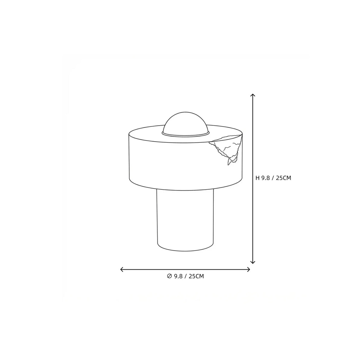 Dome Table Lamp in alabaster for Living Room light fixture by AUVIELIGHT