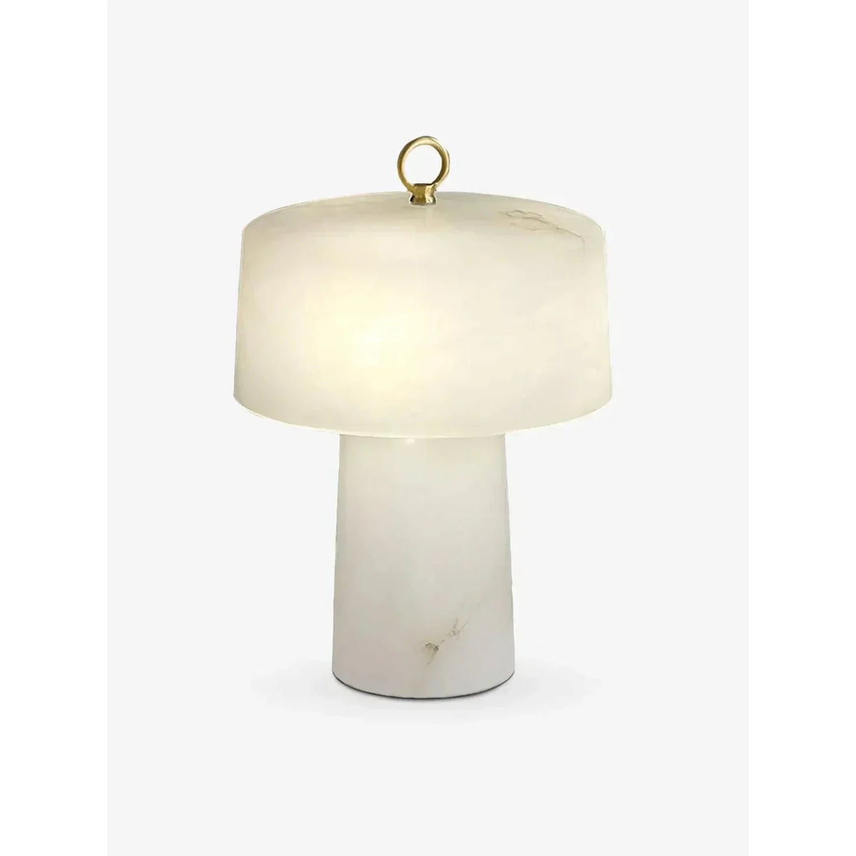 Drum Table Lamp in alabaster for Living Room light fixture by AUVIELIGHT