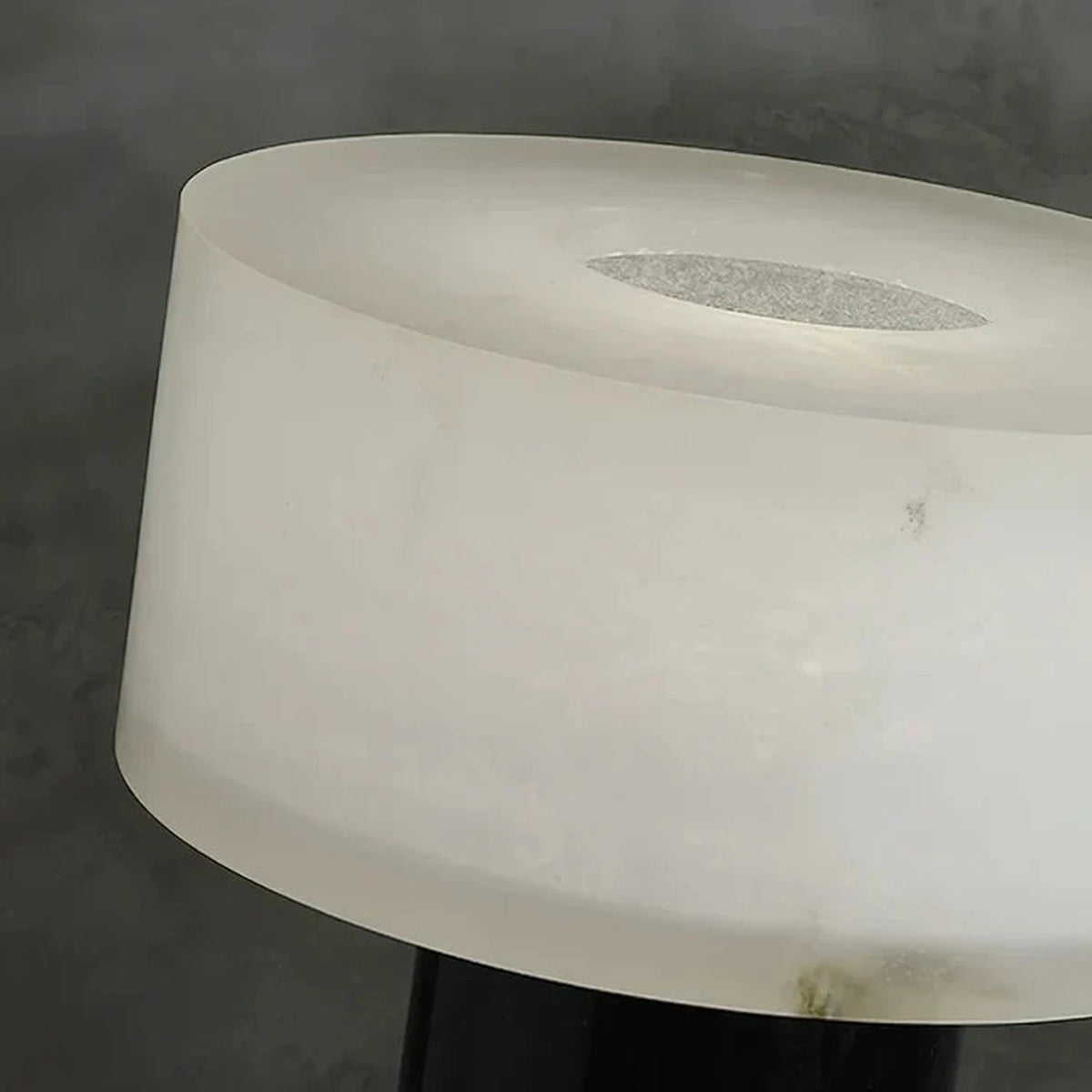Drum Table Lamp in black alabaster for Living Room light fixture by AUVIELIGHT