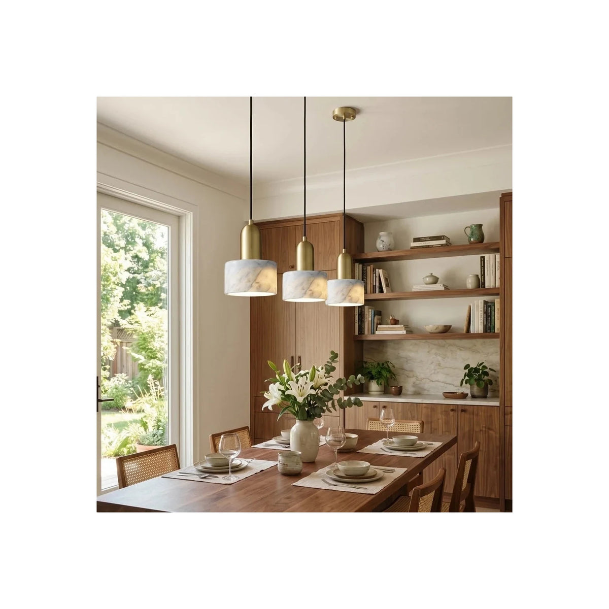 Drumo Alabaster Pendant Light by AUVIELIGHT