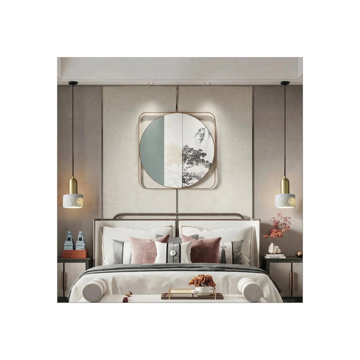Drumo Alabaster Pendant Light by AUVIELIGHT