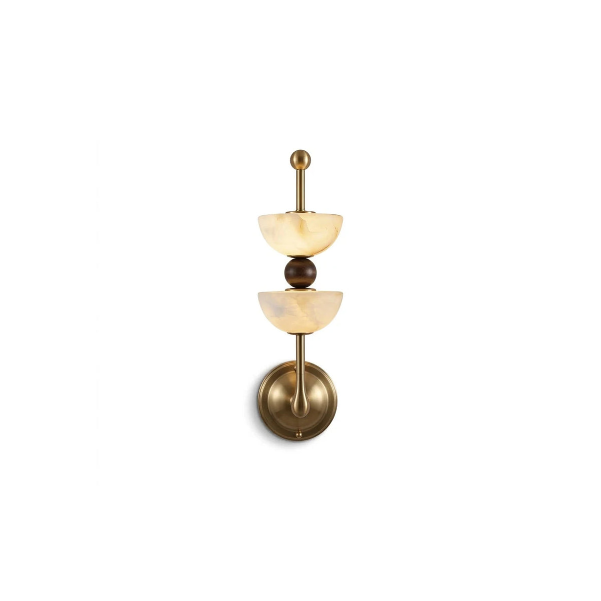 Duet Alabaster Dual-Bowl Wall Sconce light fixture by AUVIELIGHT