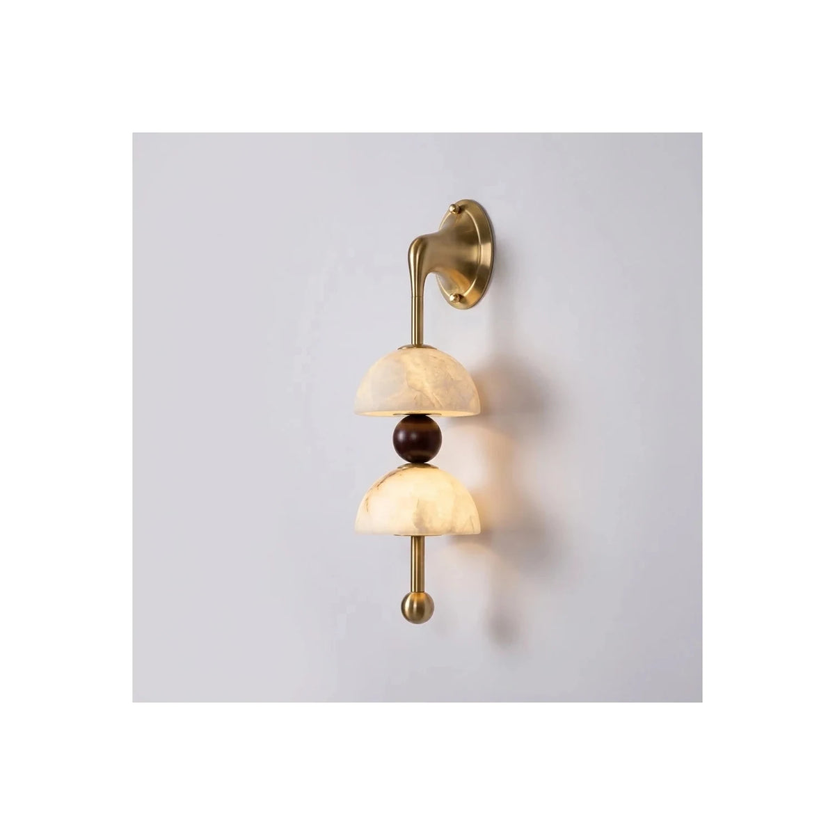 Duet Alabaster Dual-Bowl Wall Sconce light fixture by AUVIELIGHT