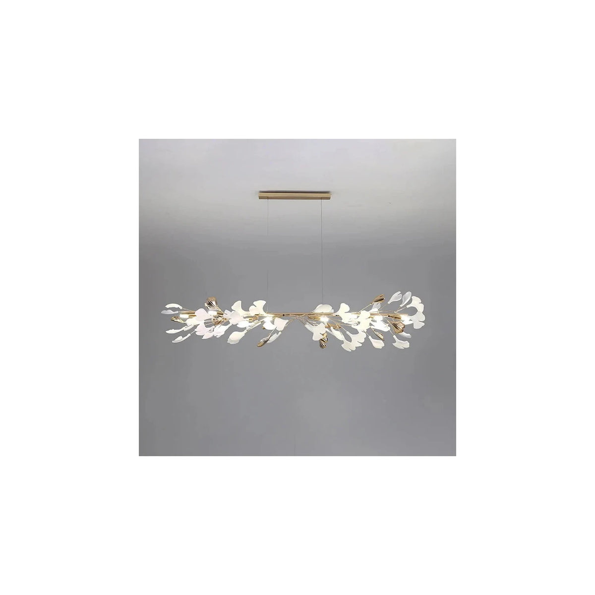 Elegant Brass Symmetrical Winged Leaf Chandelier light fixture by AUVIELIGHT, L 47.2″ × W 13.7″ × H 13.7″ / White and 1 other sizes