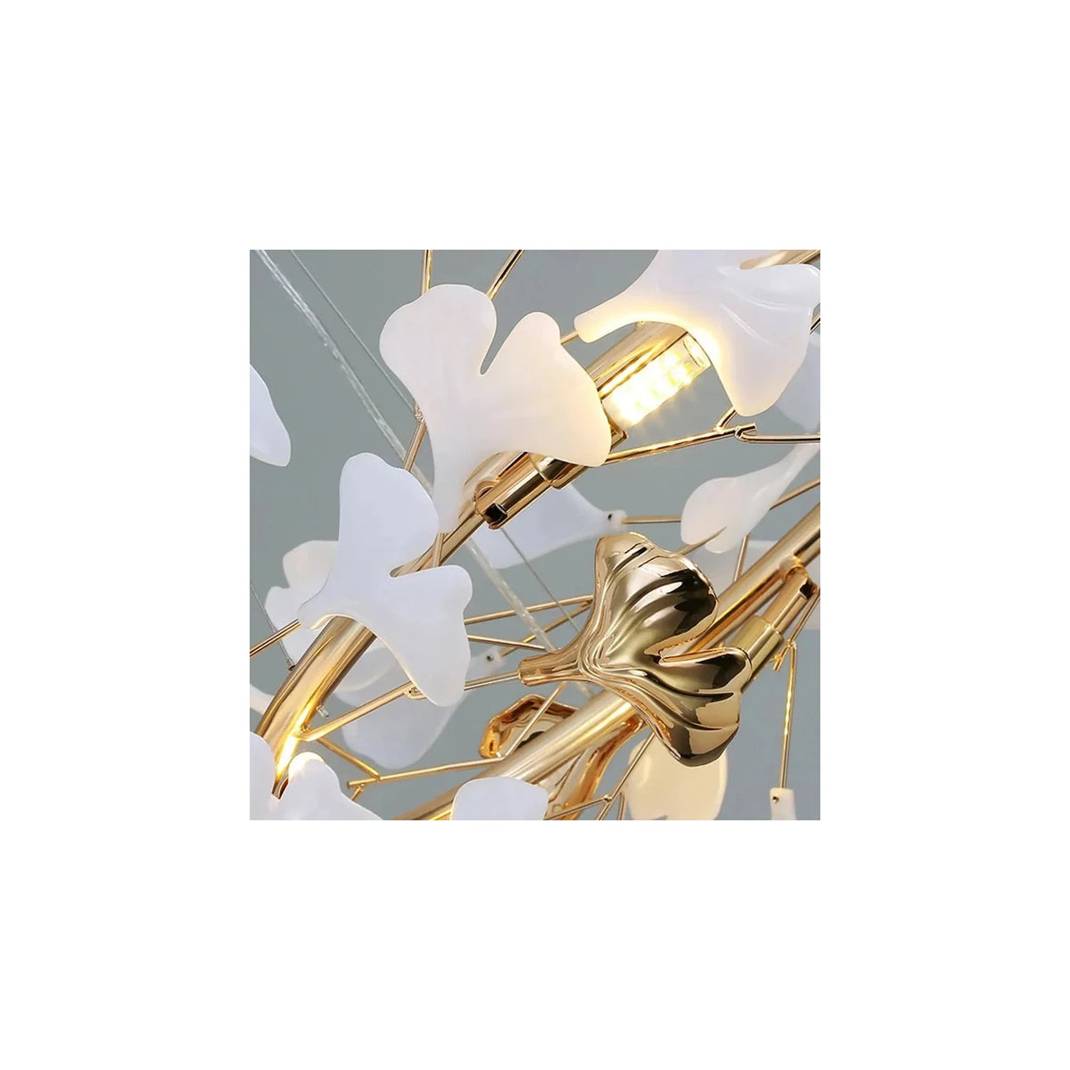 Elegant Brass Symmetrical Winged Leaf Chandelier light fixture by AUVIELIGHT