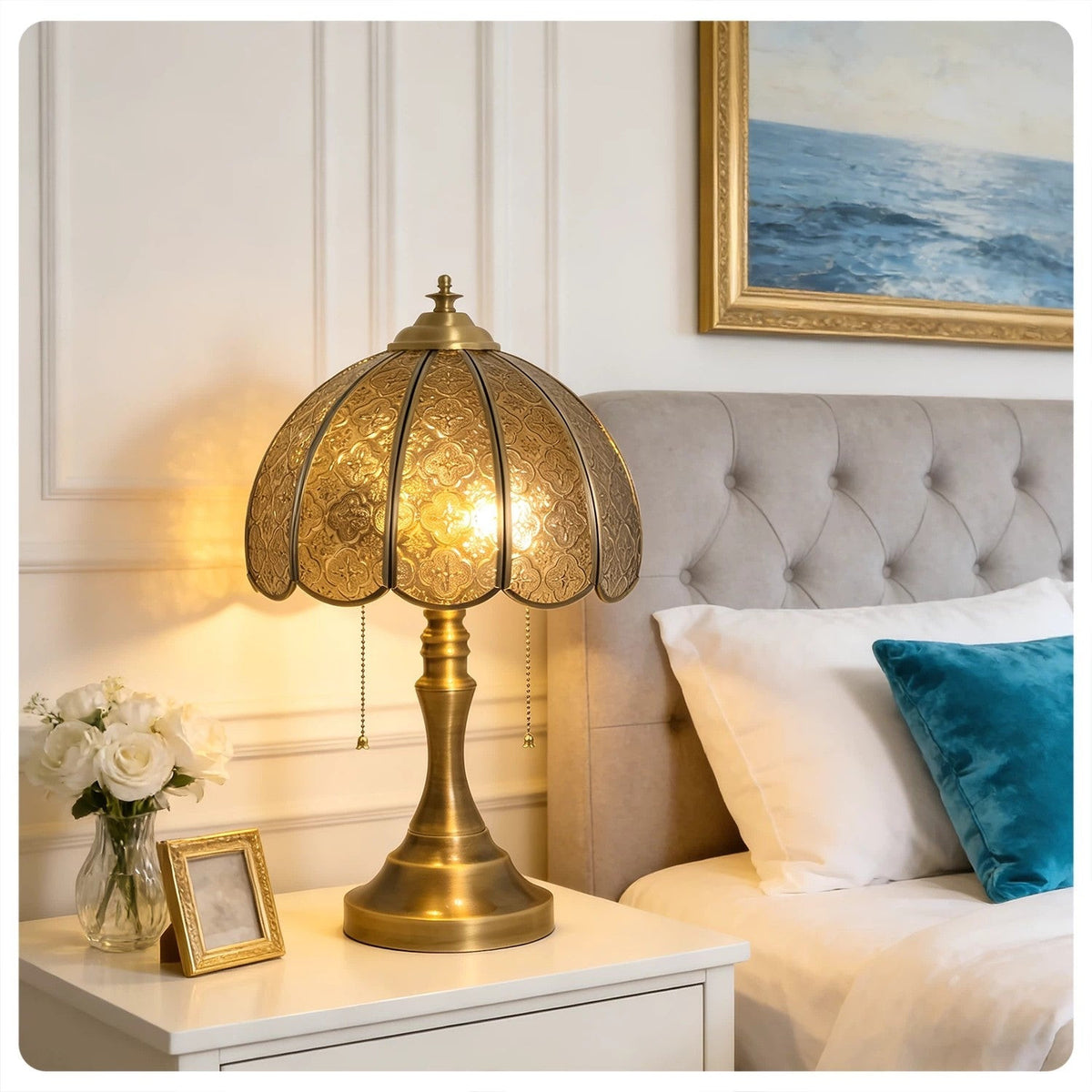 Embossed Cross Table Lamp for Living Room light fixture by AUVIELIGHT