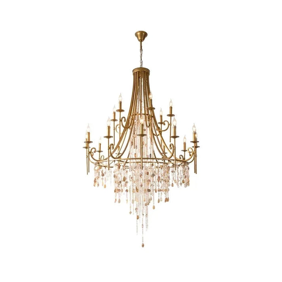 Empire Chandelier in antique brass for Dining Room light fixture by AUVIELIGHT
