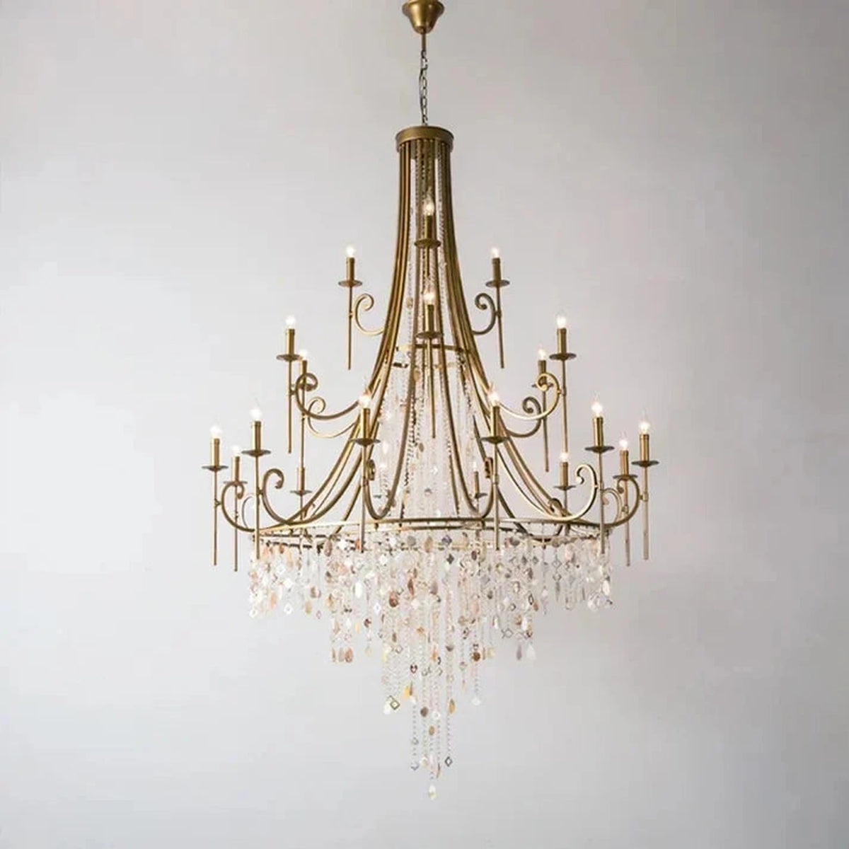 Empire Chandelier in antique brass for Dining Room light fixture by AUVIELIGHT, 12+6+3 heads D 138cm x H 220cm / ∅ 54.3″ x H 86.6″ / Brass