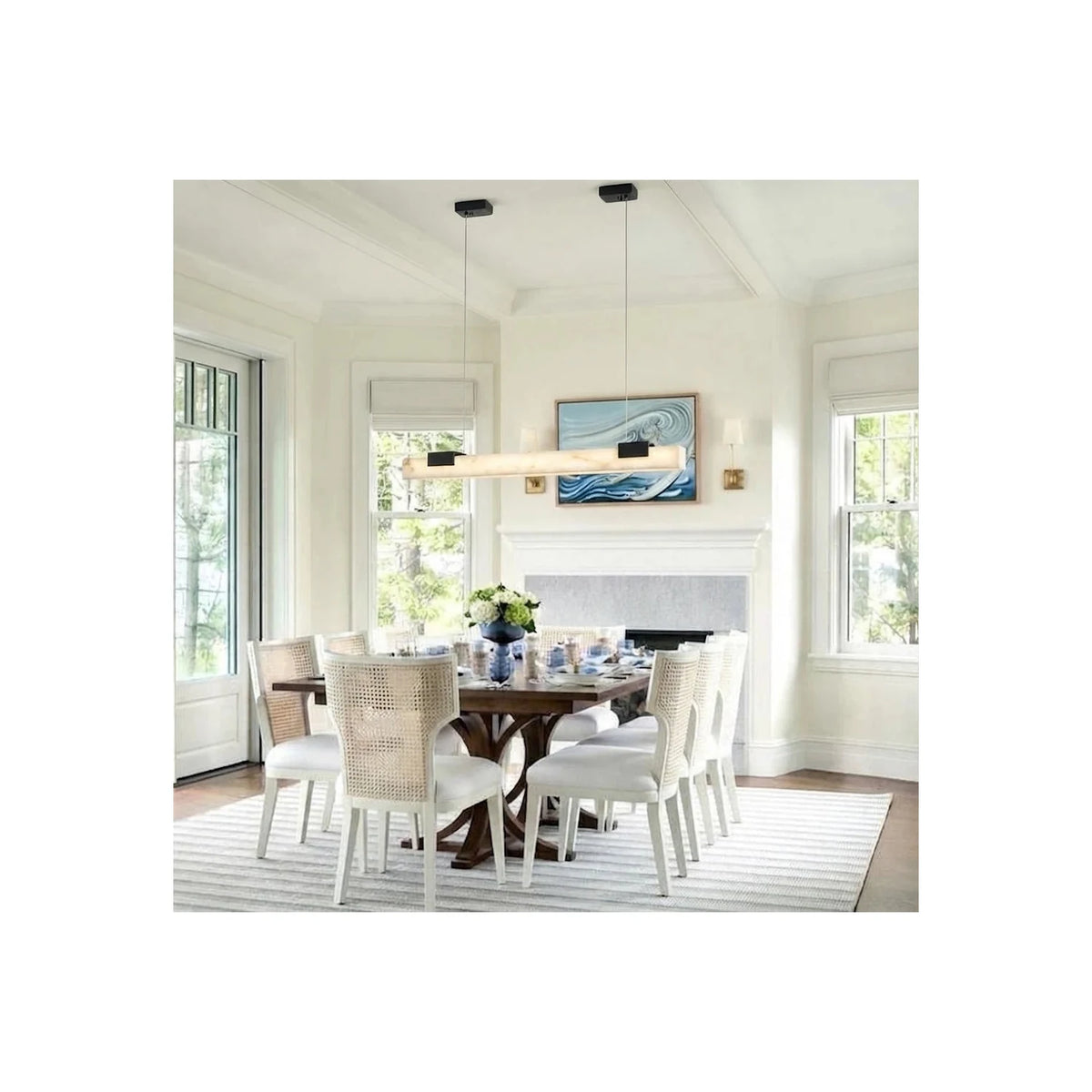 Equinox Dining Room Stone Chandelier light fixture by AUVIELIGHT