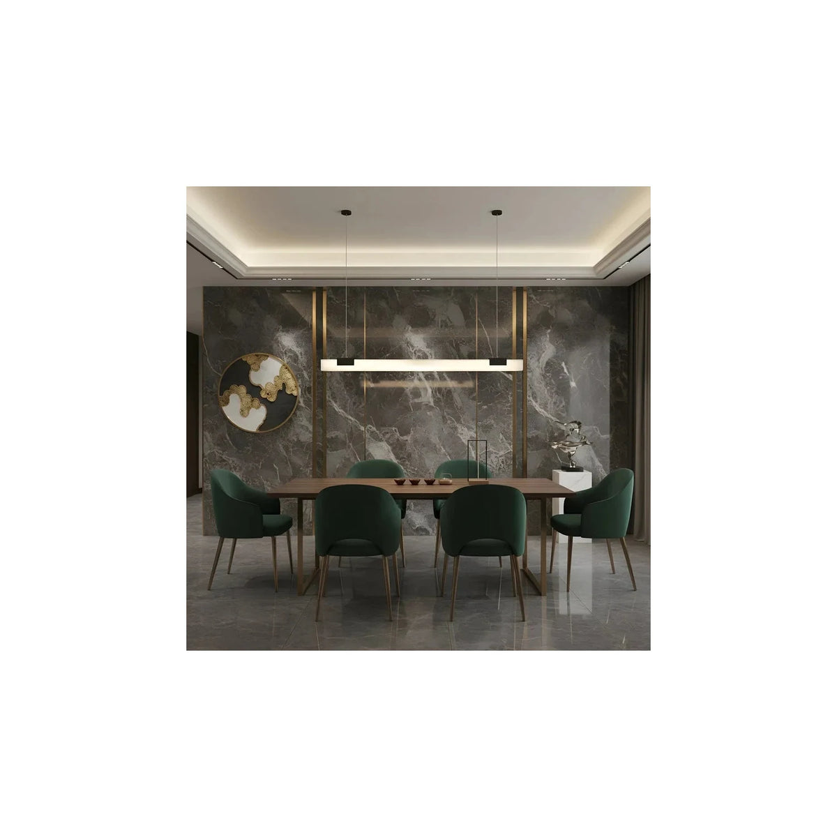 Equinox Dining Room Stone Chandelier light fixture by AUVIELIGHT