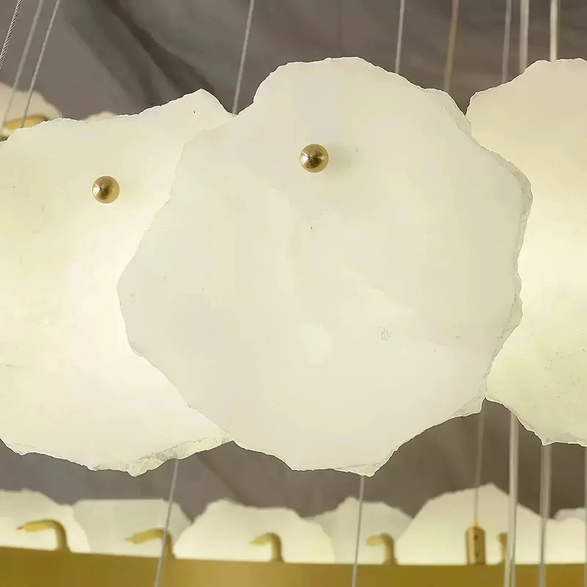 Flake Round Chandelier in alabaster for Dining Room light fixture by AUVIELIGHT