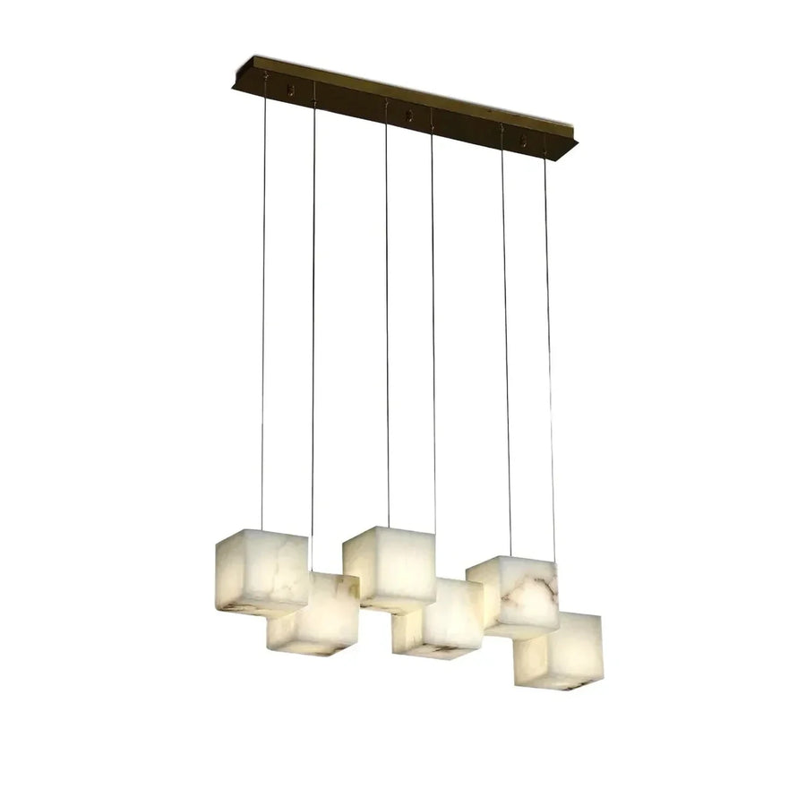 Floating Geometric Pendant Light in stone for Kitchen Island by AUVIELIGHT