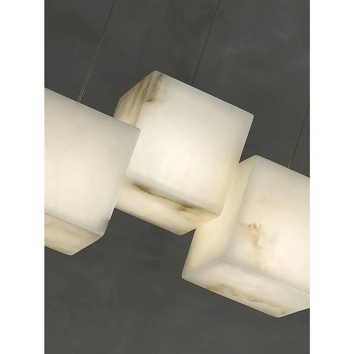 Floating Geometric Pendant Light in stone for Kitchen Island by AUVIELIGHT
