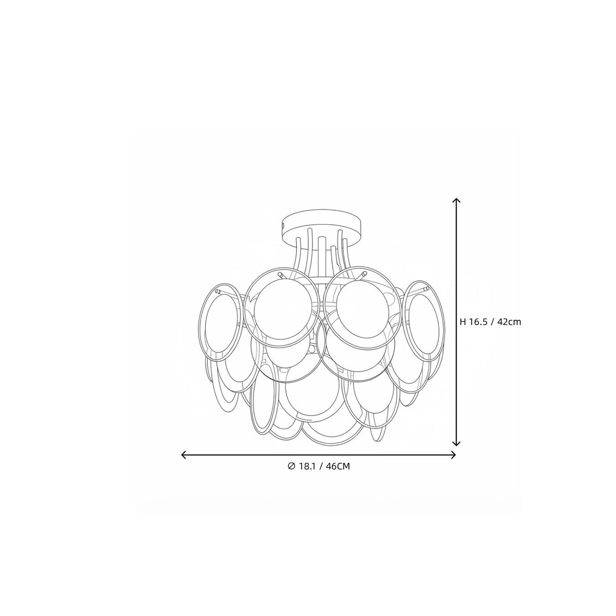 Floating Tiered Ceiling Light in clear glass for Living Room by AUVIELIGHT