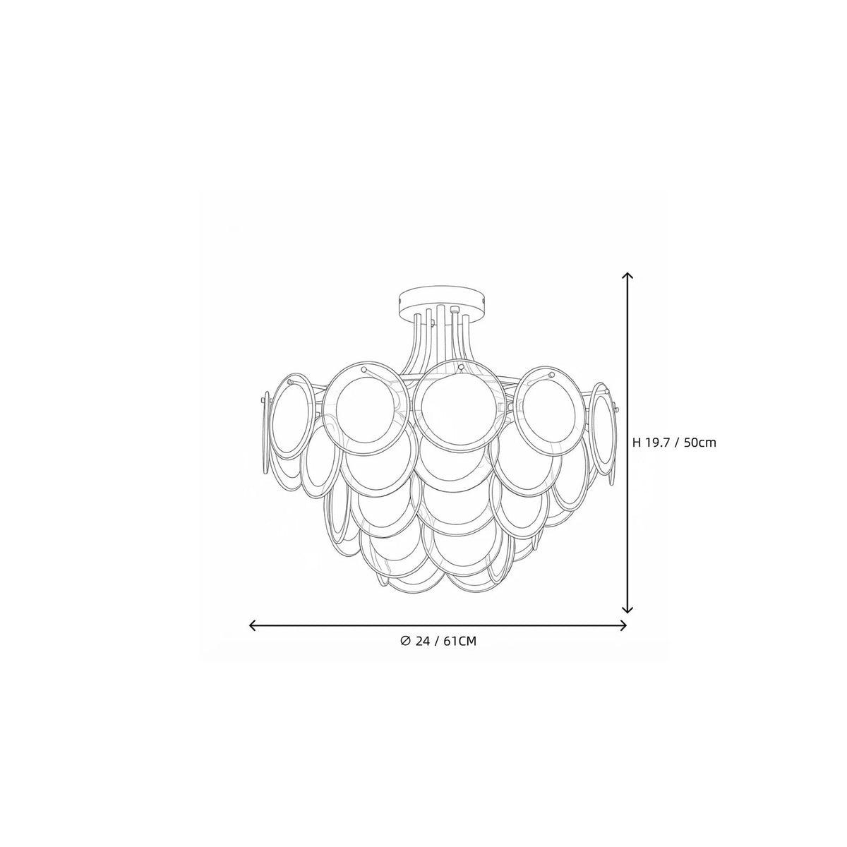 Floating Tiered Ceiling Light in clear glass for Living Room by AUVIELIGHT
