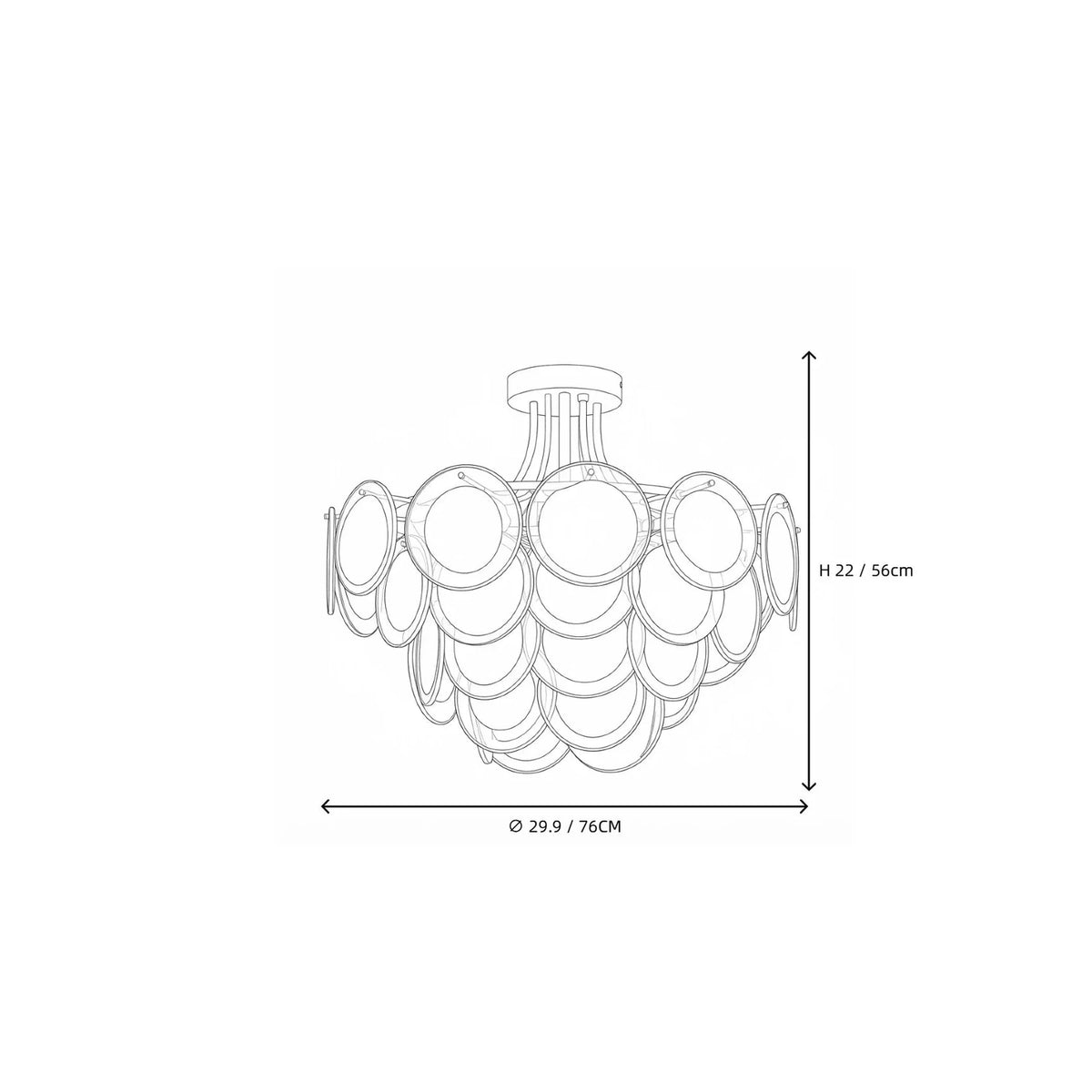 Floating Tiered Ceiling Light in clear glass for Living Room by AUVIELIGHT