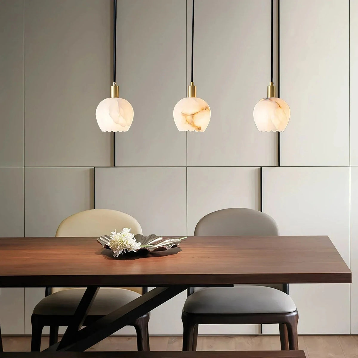 Flora Alabaster Mini Pendant Light by AUVIELIGHT