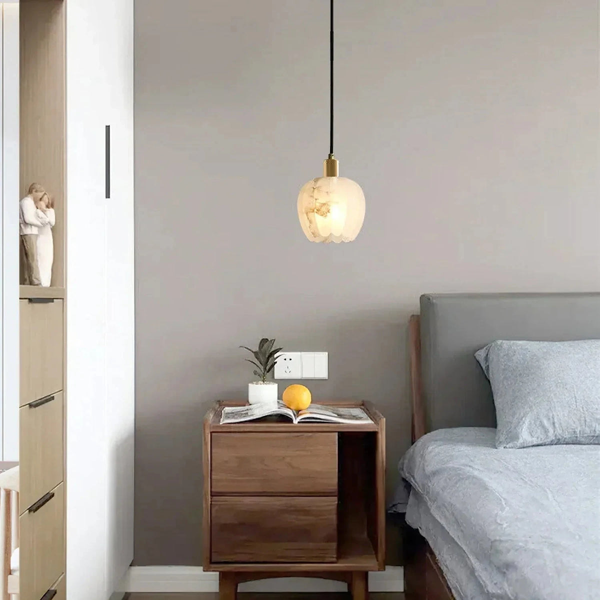 Flora Alabaster Mini Pendant Light by AUVIELIGHT