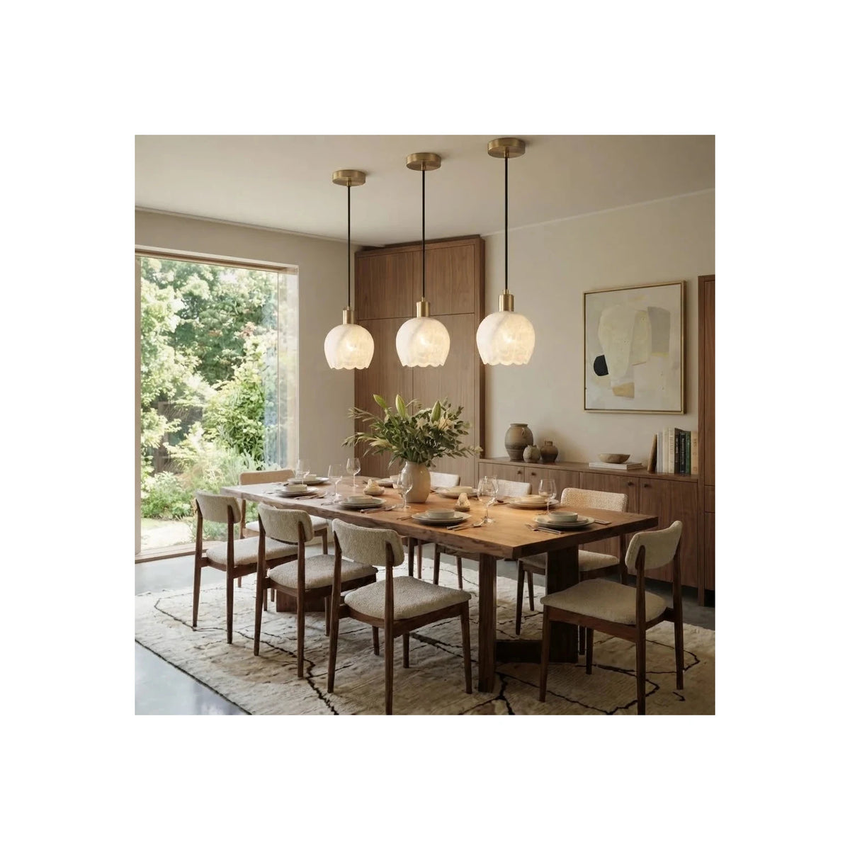 Flora Alabaster Mini Pendant Light by AUVIELIGHT
