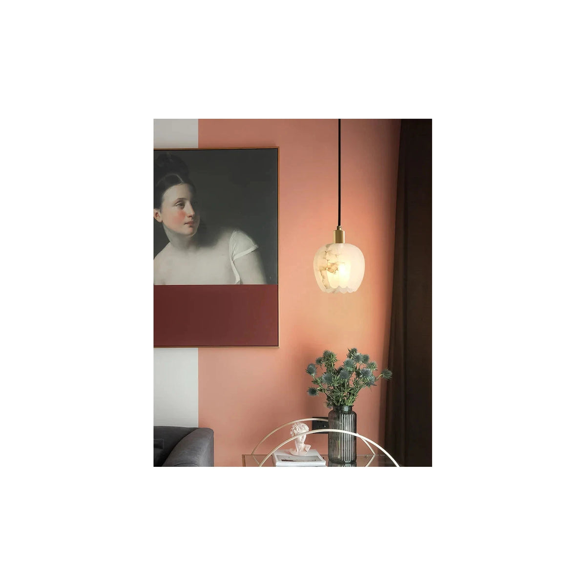Flora Alabaster Mini Pendant Light by AUVIELIGHT
