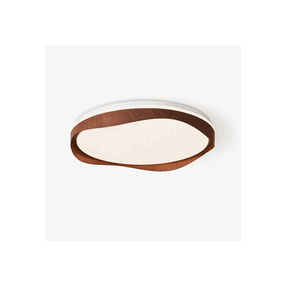 FlowWood Tiered Ribbon Ceiling Chandelier light fixture by AUVIELIGHT, ∅ 19.7″ x H 3.2″ / Walnut color & white