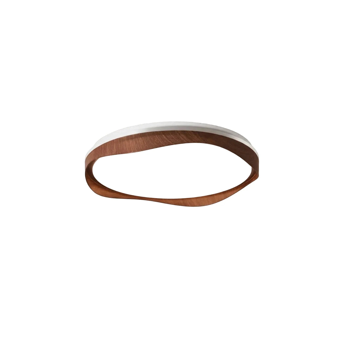 FlowWood Tiered Ribbon Ceiling Chandelier light fixture by AUVIELIGHT, ∅ 15.8″ x H 3.2″ / Walnut color & white